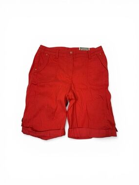 NWT Chico's Red Mid-Length Bermuda Shorts Size 2-large/12